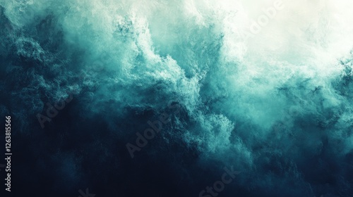 Wallpaper Mural Abstract swirling teal cloudscape, dramatic sky, for background use Torontodigital.ca