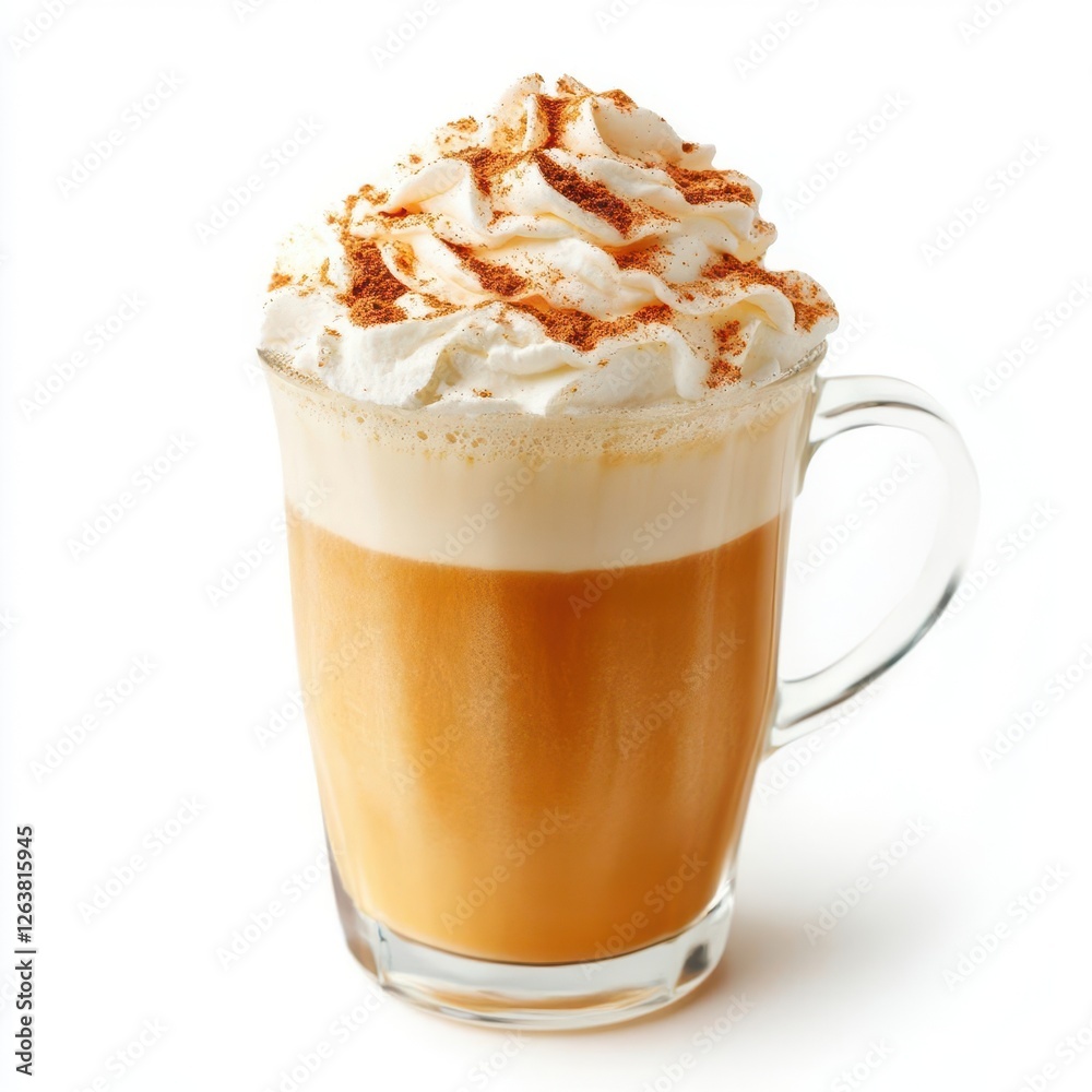 Pumpkin Spice Latte Isolated on White Background for Autumn-Themed Marketing Campaigns Pumpkin Spice Latte Isolated on White Background for Autumn-Themed Marketing Campaigns