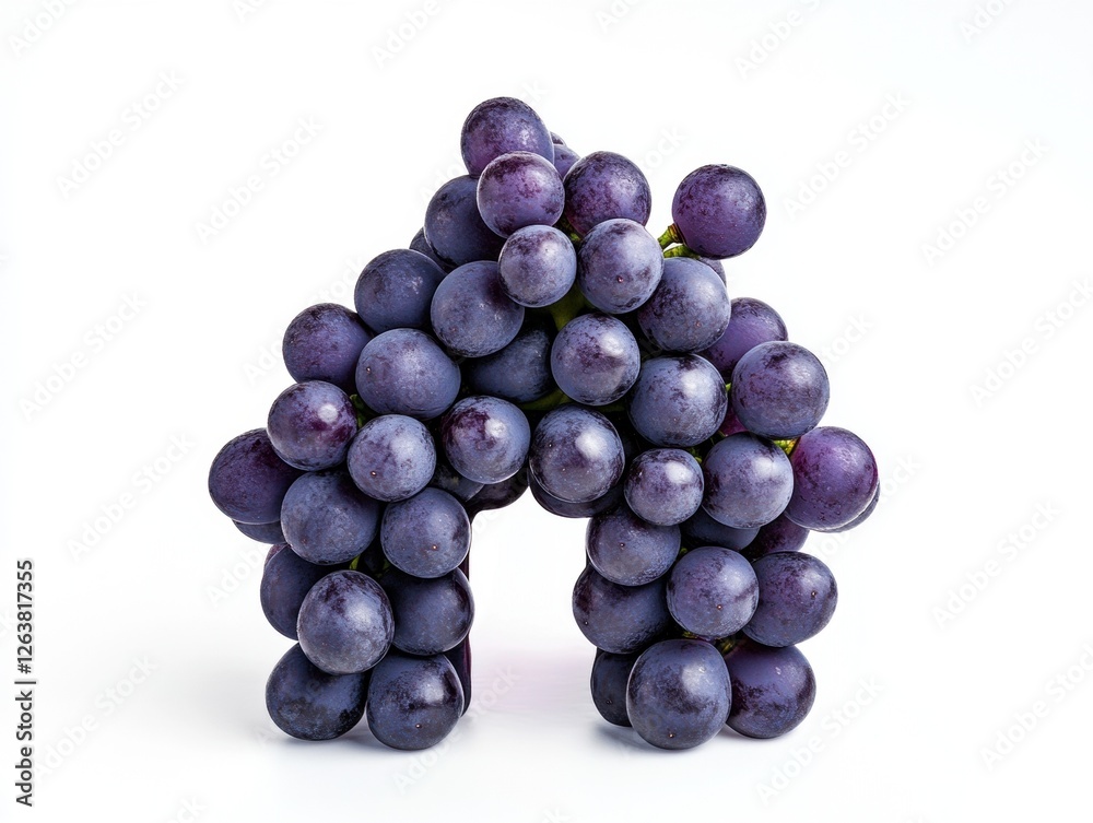 Bunch of Dark Purple Grapes Arranged like a House Bunch of Dark Purple Grapes Arranged like a House
