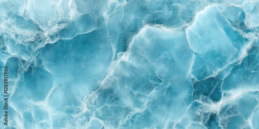 Obraz premium A serene, light blue ice-covered lake glistens under soft sunlight, its smooth, crystalline surface capturing nature's delicate beauty