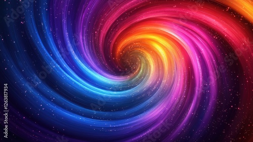 Abstract swirling vortex of vibrant colors