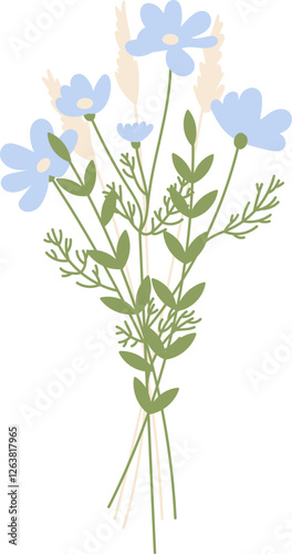 Wallpaper Mural Wildflowers Bouquet Hand Drawn Torontodigital.ca