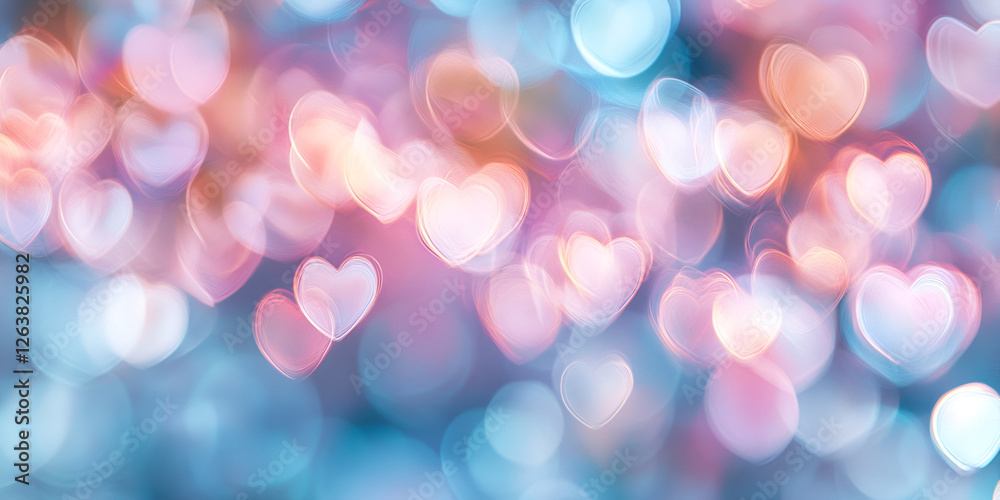 Fototapeta premium Blurred Lights Forming Heart Shapes in Soft Glow