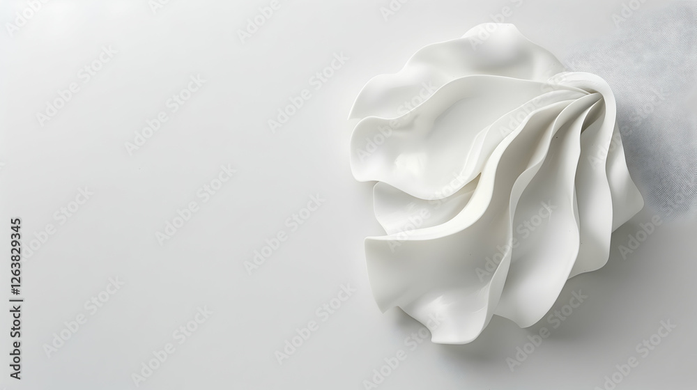 Elegant white ceramic sculpture with flowing curves on a minimalist background, showcasing artistry Elegant white ceramic sculpture with flowing curves on a minimalist background, showcasing artistry