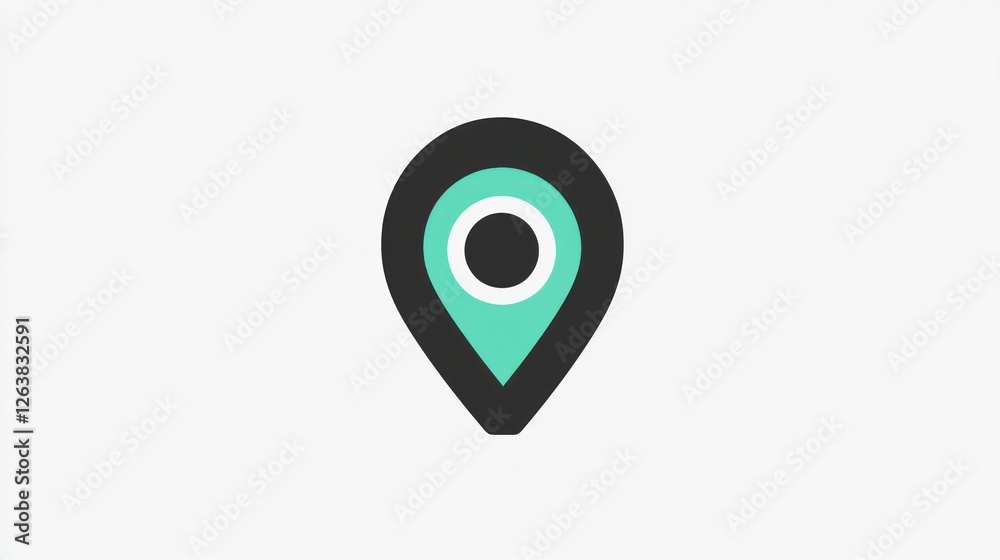 A teal and black location marker graphic design A teal and black location marker graphic design