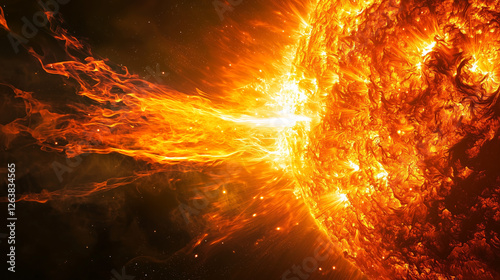 Solar Plasma – A fiery surge of star-born energy, radiating molten gold and scarlet.