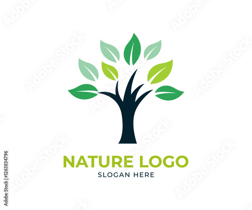Creative tree logo vector , nature & sustainability design  with white background