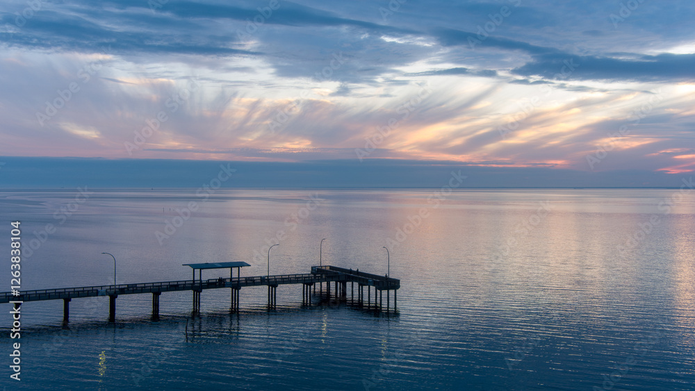 Fairhope, Alabama pier at sunset in January Fairhope, Alabama pier at sunset in January