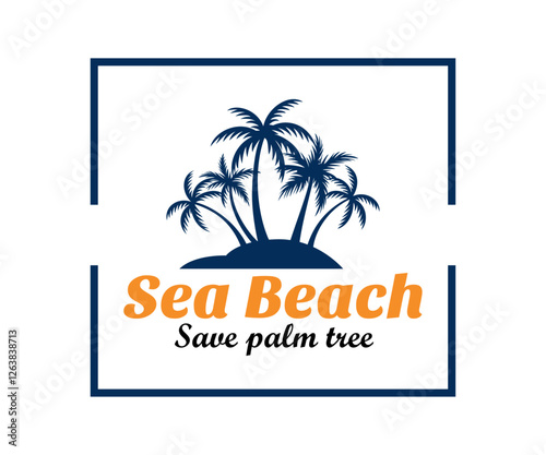 Palm tree silhouette logo vector on white background