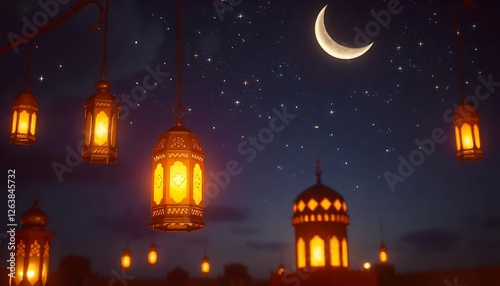 Wallpaper Mural Celebrating ramadan nights outdoor lantern display starry skies serene atmosphere glowing beauty Torontodigital.ca