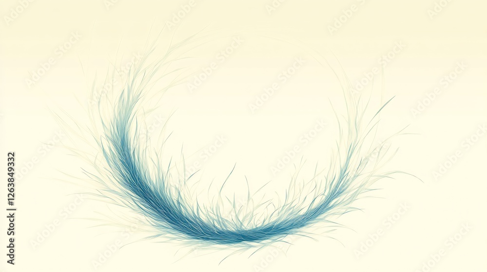 Fototapeta premium Soft blue feather gently curves creating elegant abstract design. AI Generated