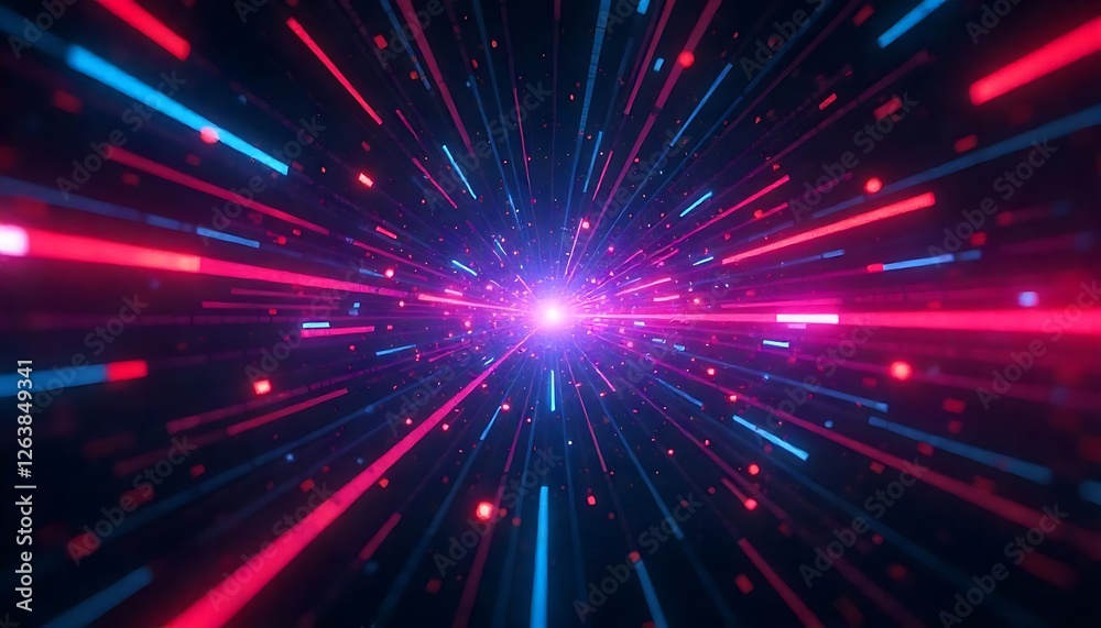 Naklejka premium Immersive dynamic abstract screen crash effect in a futuristic digital realm