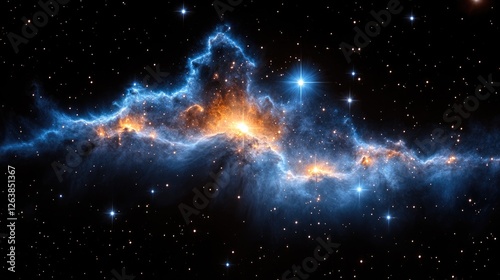 Cosmic Nebulae, Colorful Space Formation, Star Birth, Background for Science, Education photo