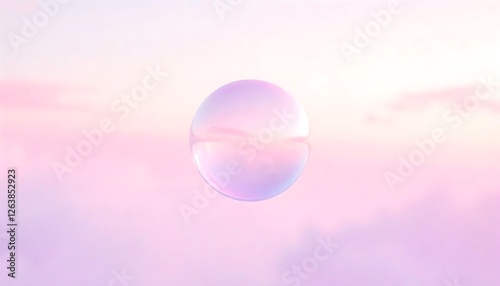 Floating bubble pastel sky digital art tranquil environment aerial view asoftiridescentconcept photo