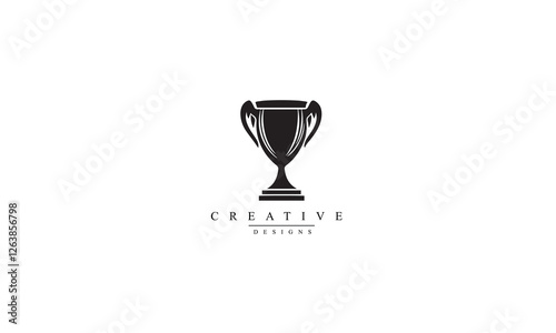 cricket cup line black icon white background
