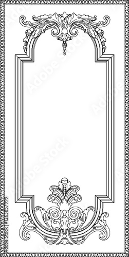 vector illustration sketch design of decorative ornaments gypsum for classic home interior