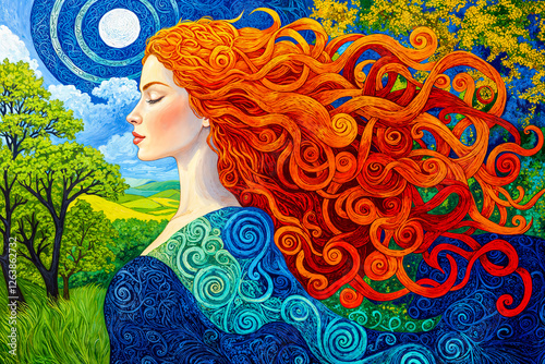 Brigid, Celtic goddess of healing, wisdom and poety, Tuatha Dé Danann, Ireland mythology