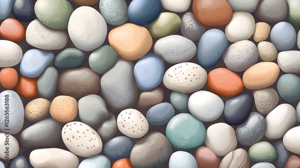 Smooth pastel stones softly arranged create calming visual texture. AI Generated Smooth pastel stones softly arranged create calming visual texture. AI Generated