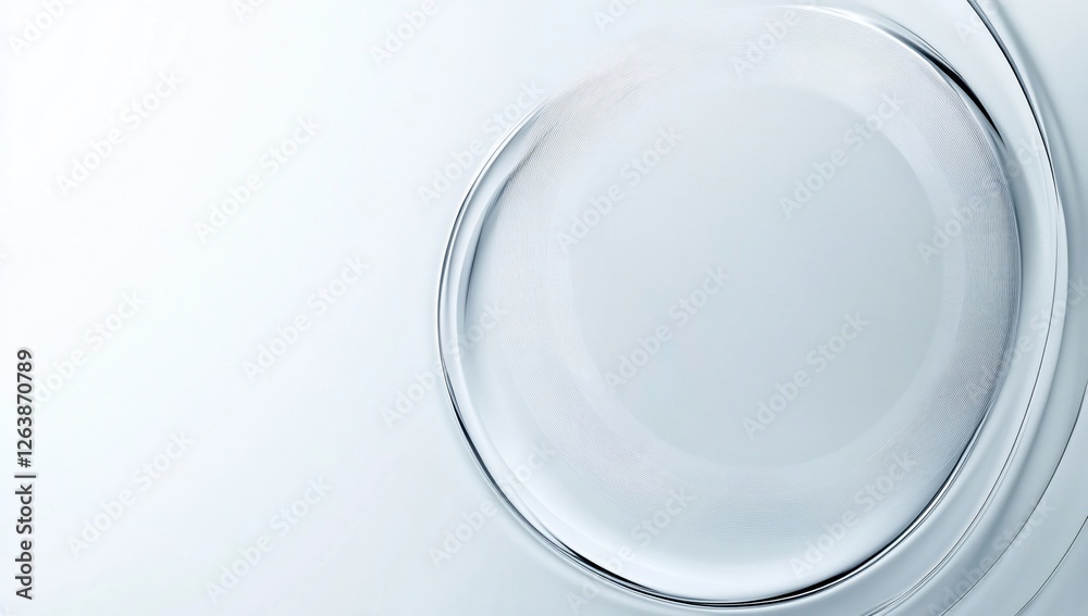 Abstract close-up of swirling, transparent liquid forming concentric circles on a light gray background. Abstract close-up of swirling, transparent liquid forming concentric circles on a light gray background.