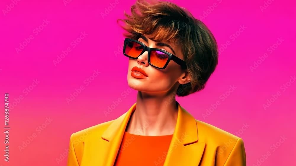 Stylish Non-Binary Individual in Motion Blur With Vibrant Fashion and Bold Colors Against a Bright Pink Background Emphasizing Modernity and Confidence in Contemporary Stock Photography Trends Stylish Non-Binary Individual in Motion Blur With Vibrant Fashion and Bold Colors Against a Bright Pink Background Emphasizing Modernity and Confidence in Contemporary Stock Photography Trends