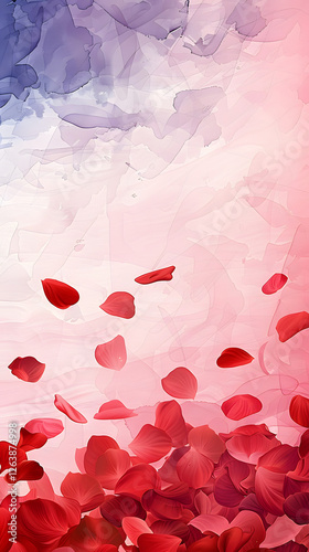 Delicate pink rose petals floating