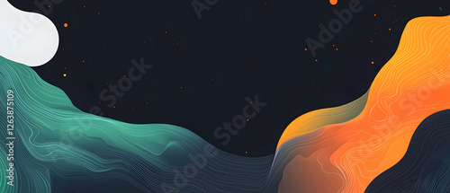 Abstract background with blue and orange waves