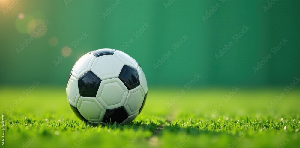 Naklejka premium Minimal soccer ball with simple lines and shapes, sport, soccer, football