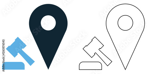 Land law icon vector, legal, property and real estate pictogram symbol ui and ux design, glyphs and stroke line