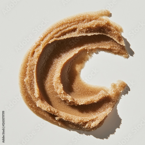 Brown coffee or sugar scrub swatch with a rich, granular exfoliating texture on a white background.