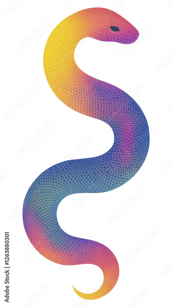 Fototapeta premium PNG Chinese snake symbol illustration colorful gradient.