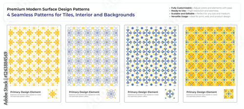 Minimalist Seamless Tile Patterns - Elegant Geometric & Ornamental Textures