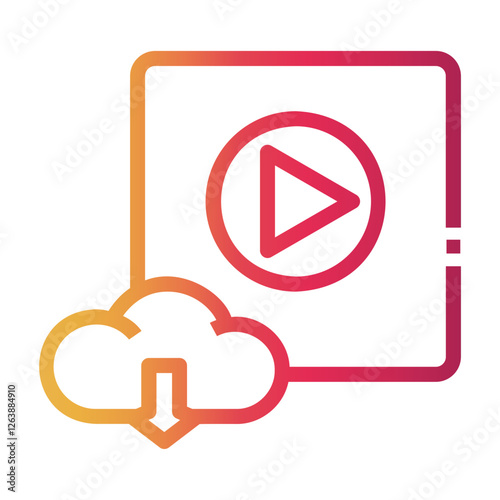 Free Download video download Line Gradient Icon - GFXLoad