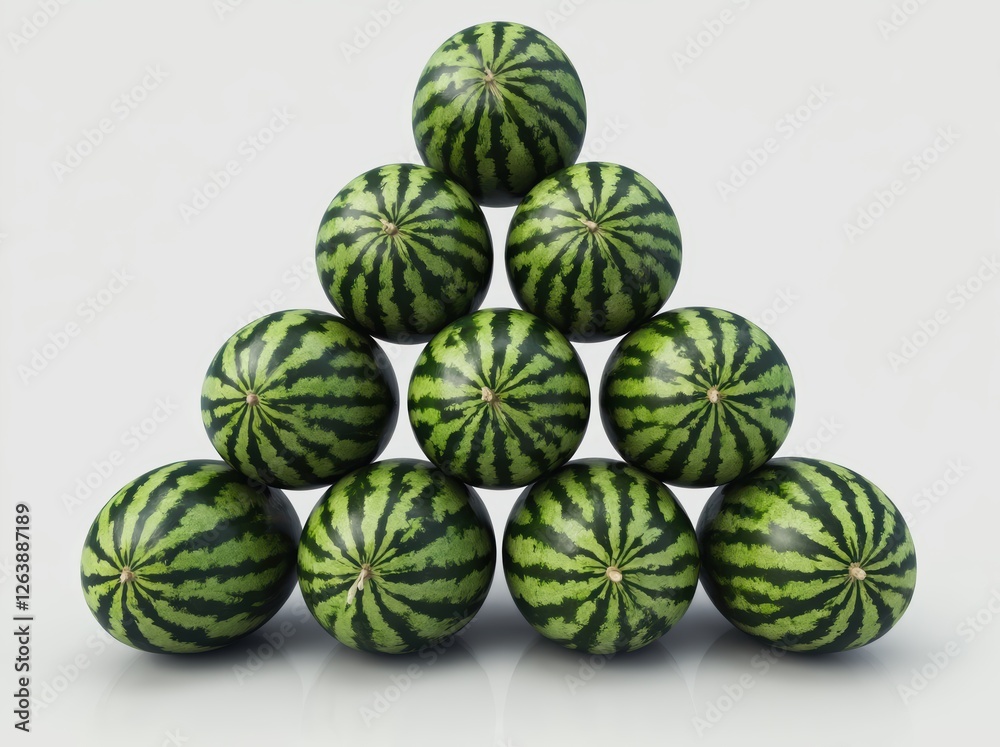 Watermelon Triangle Stack On White Watermelon Triangle Stack On White