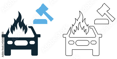 Tort law icon vector, legal, justice and civil rights pictogram symbol ui and ux design, glyphs and stroke line