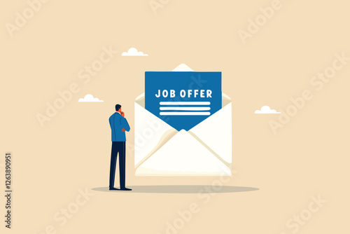 At a Crossroads, Businessman Carefully Evaluates a Pivotal Job Offer Before Making His Move