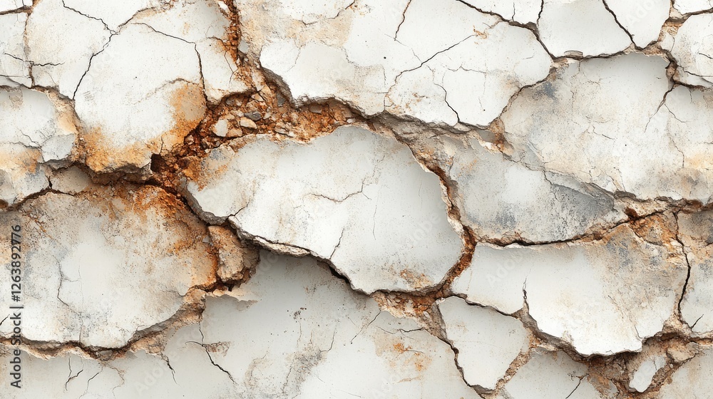 Naklejka premium Cracked white stone texture background. Possible use Interior design, wall tiles, or flooring