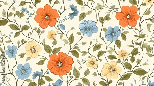 Vintage floral pattern background photo