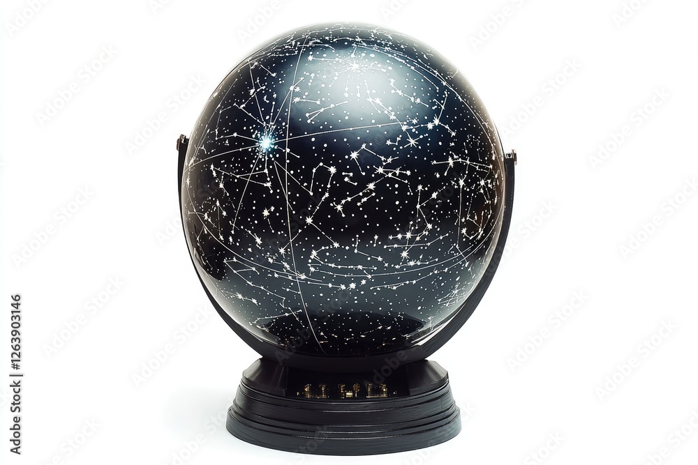 Celestial globe depicting stars and constellations on a black background, perfect for astronomy enthusiasts and educational purposes Celestial globe depicting stars and constellations on a black background, perfect for astronomy enthusiasts and educational purposes