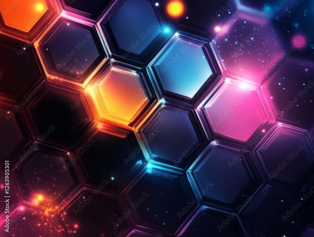 Abstract background with glowing lights hexagon - ai Abstract background with glowing lights hexagon - ai
