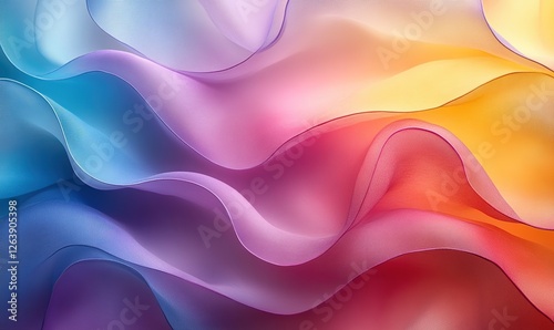 Wallpaper Mural A flowing abstract pattern of wavy lines in various colors such as pink, purple, blue, and orange, used for design in advertising, courseware, wedding invitations, packaging, etc. Torontodigital.ca