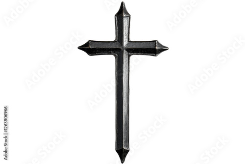 Black metal cross with sharp points