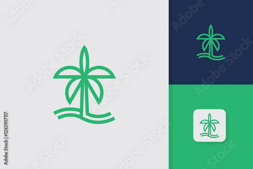 palm tree logo design vector template
