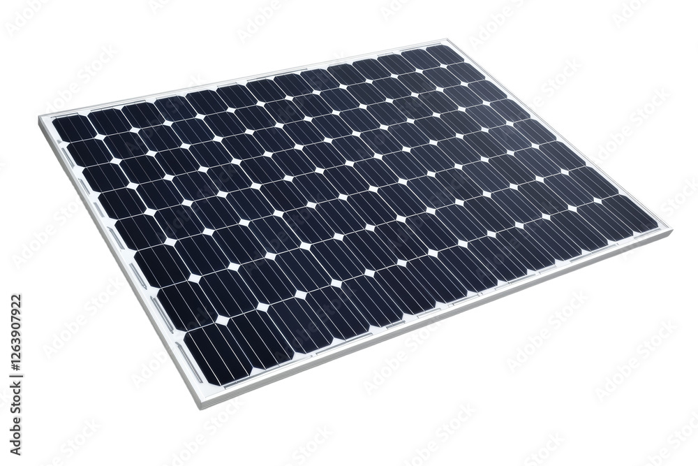 Solar panel is shown on a white background Solar panel is shown on a white background