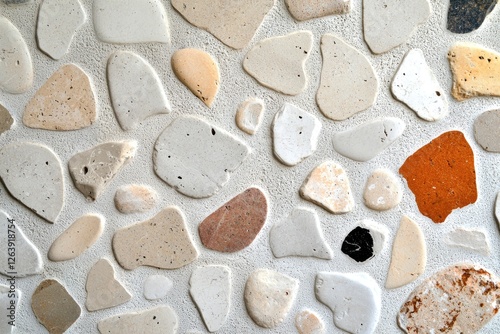 Wallpaper Mural Abstract background of colorful stones and pebbles arranged artfully on a smooth surface, decorative natural stone design for interior and exterior use Torontodigital.ca