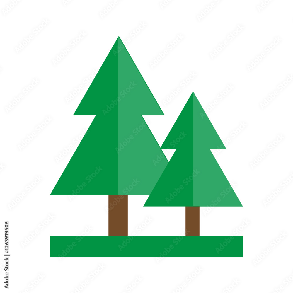 Fototapeta premium Pine tree icon. Evergreen forest shape. Simple green silhouette. Vector nature symbol.