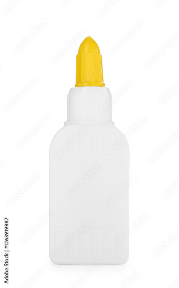 One bottle of glue isolated on white One bottle of glue isolated on white