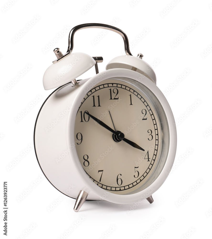 One light alarm clock isolated on white One light alarm clock isolated on white