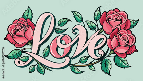 abstract vector background with Love text