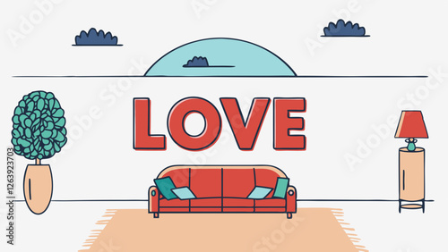 abstract vector background with Love text