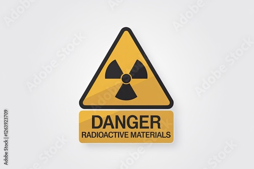 Yellow & Black Minimalist Design on White Background, Radiation Hazard Graphic, Danger Signage